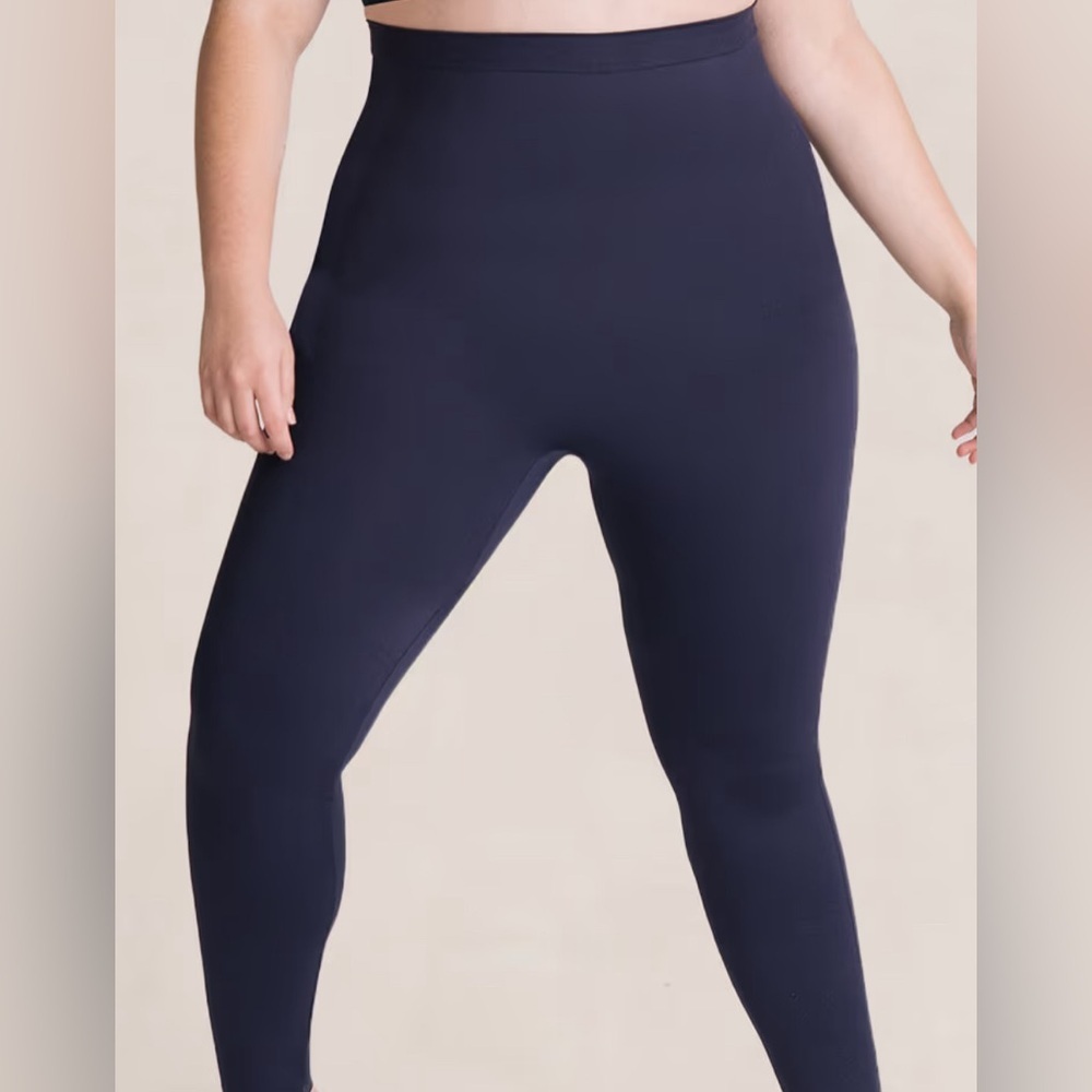 NWT, shapermint Empetua, High-Waisted Shaping Leggings, Navy Blue, Small